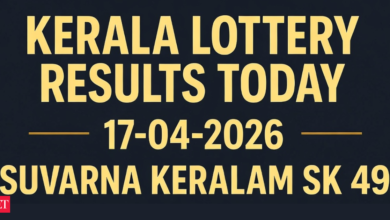 Kerala lottery Suvarna Keralam SK-49 result out today (April 17th, 2026); ?1 crore prize winning number and full list here