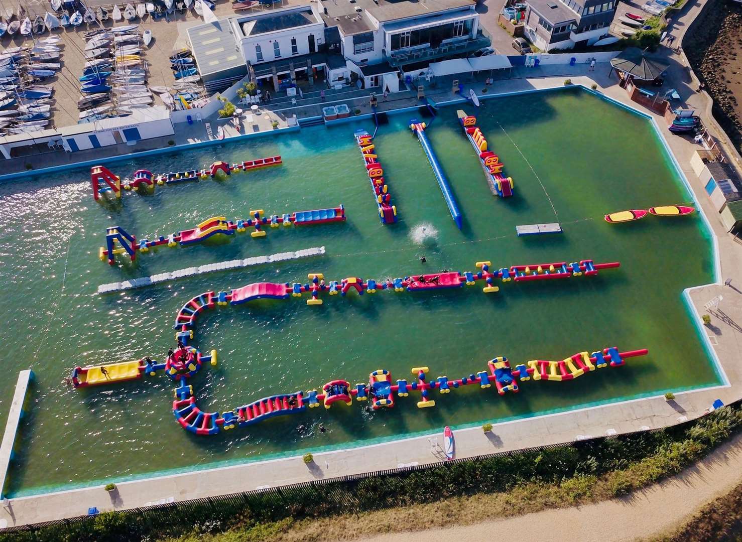 An aerial view of Lymington's sea water baths