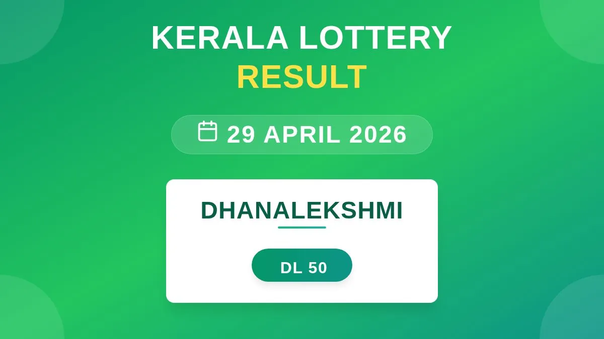 Dhanalekshmi Lottery Result On April 29, 2026 | Dhanalekshmi DL-50 Live Kerala Lottery Results Declared: First Price, Full Winning Numbers