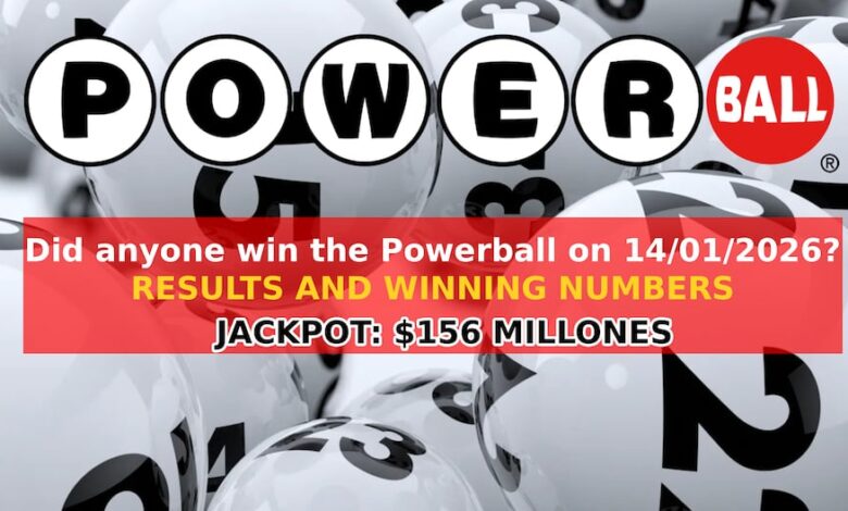 ◉ Powerball results for January 14, 2026 — Winning numbers drawn for $156 million jackpot