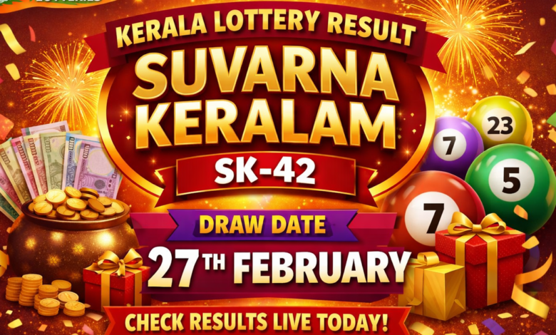 Kerala lottery results live for Suvarna Keralam SK-42 (February 27, 2026): Check ₹1 crore winning number and others here