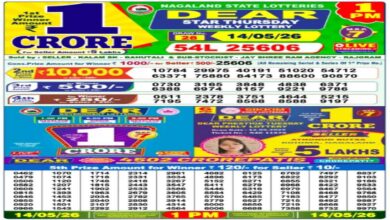 Nagaland State Sambad Lottery Result Today, 14-5-2026 LIVE: Dear 1PM Thursday Weekly Lucky Draw Winners List