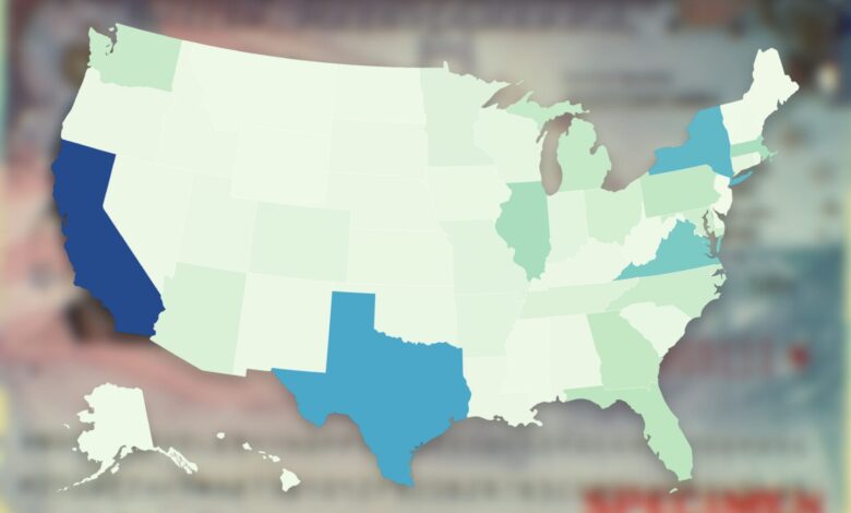 Map shows where H-1B hires are concentrated, as visa lottery opens with new rules