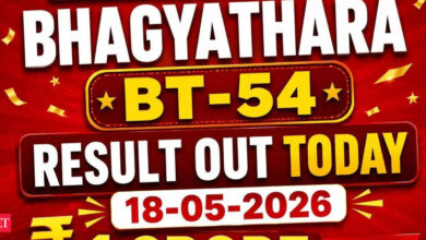 Kerala Lottery Bhagyathara BT-54 Result Out Today (18-05-2026); ₹1 crore prize winning number and full list here