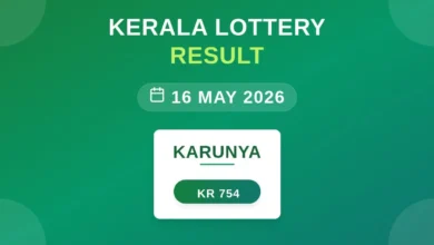 Karunya Lottery Result On May 16, 2026 | Karunya KR-754 Live Kerala Lottery Results Declared: First Price, Full Winning Numbers