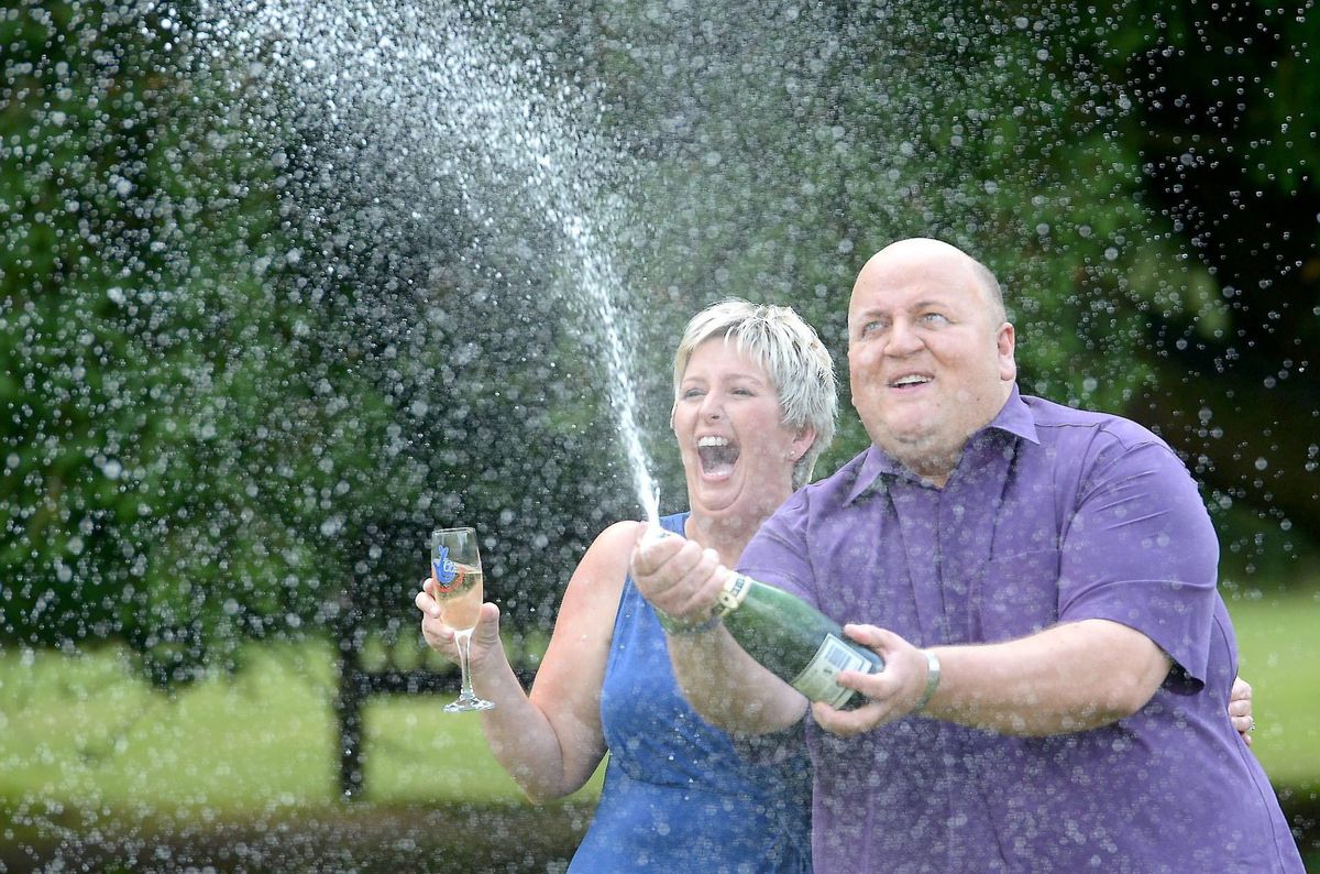 Lottery winners Adrian Bayford and wife Gillian