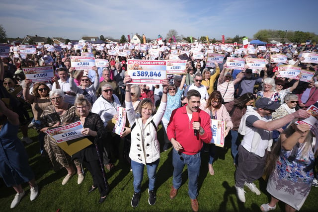 Sutton-on-Sea residents celebrate their lottery win.