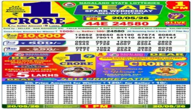 Nagaland Sambad Lottery Result Today, 20-5-2026 LIVE: Dear 1PM Wednesday Weekly Lucky Draw Winners List Out