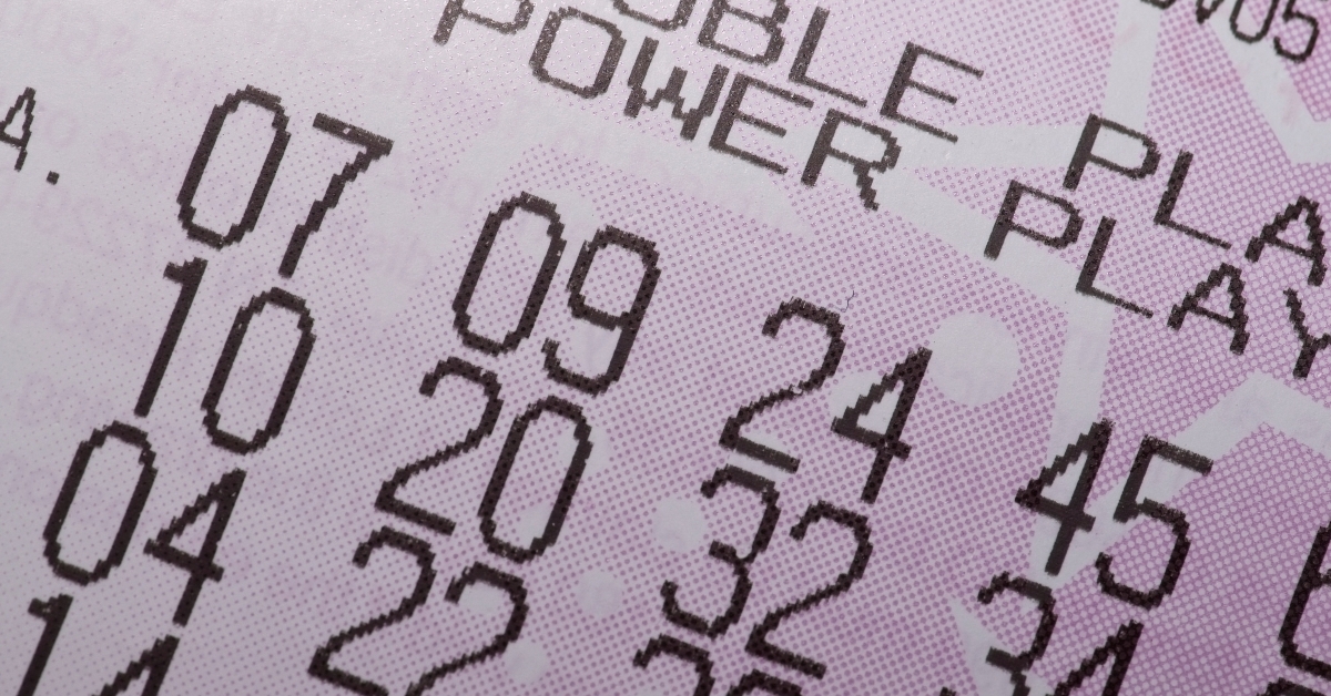 close up of lottery ticket