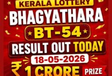 Kerala Lottery Bhagyathara BT-54 Result Out Today (18-05-2026); ₹1 crore prize winning number and full list here