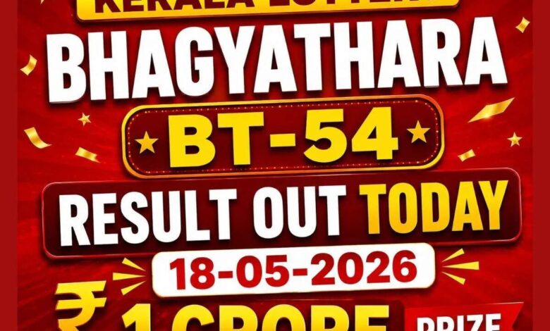 Kerala Lottery Bhagyathara BT-54 Result Out Today (18-05-2026); ₹1 crore prize winning number and full list here