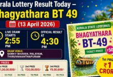 Kerala Lottery Result Today, 13 April 2026: Bhagyathara BT 49 Results For Bumper Prize 1 Cr; Check Full List