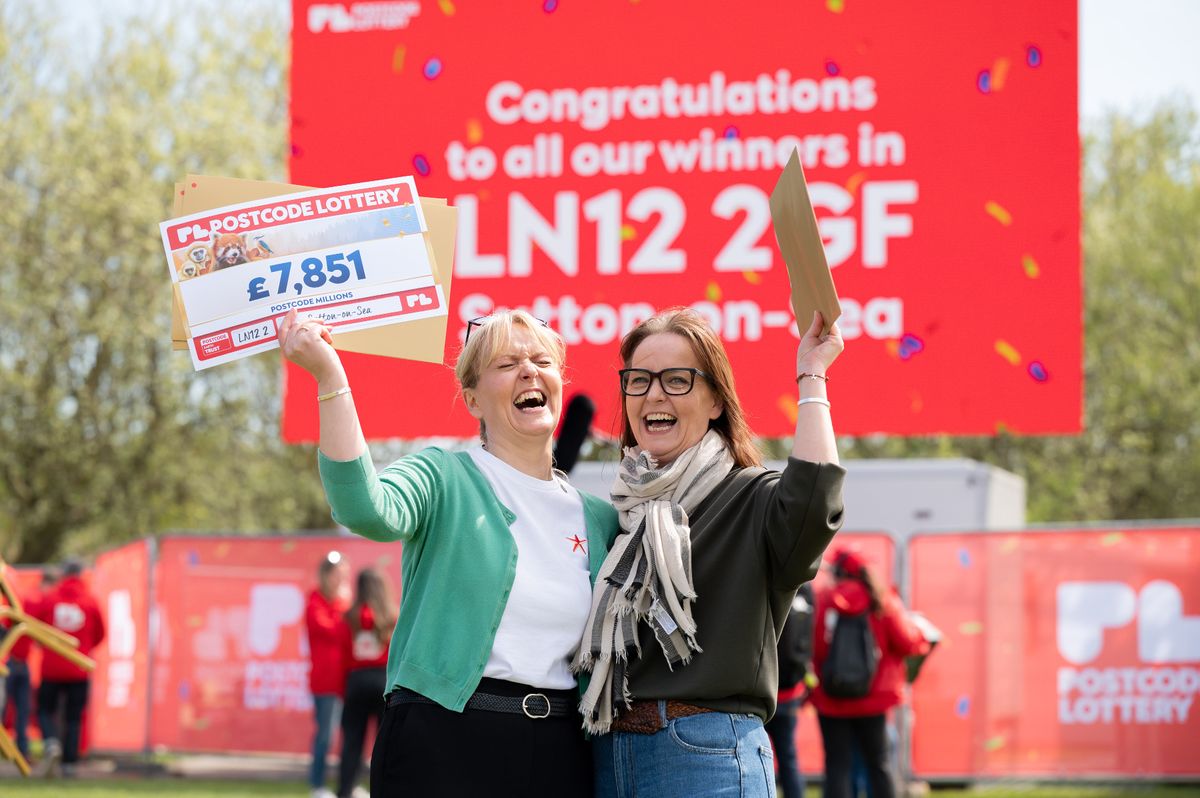 Sisters Angie (left) and Pip with their winnings