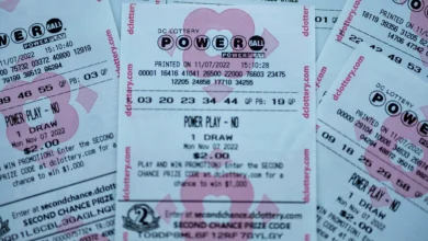 WASHINGTON, DC - NOVEMBER 07: In this photo illustration, tickets for the upcoming Powerball lottery are seen on November 07, 2022 in Washington, DC. The estimated Powerball jackpot for the November 7th drawing has increased to $1.9 billion, with an estimated lump sum payment of $929.1 million. (Photo illustration by Tasos Katopodis/Getty Images)