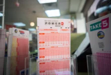 Powerball tickets on a convenience store shelf to enter for an estimated $1.3 billion jackpot, seen on Monday, January 11, 2016. The jackpot has rolled over 18 times with no winner with the next drawing Wednesday. (�� Richard B. Levine) (Photo by Richard Levine/Corbis via Getty Images)