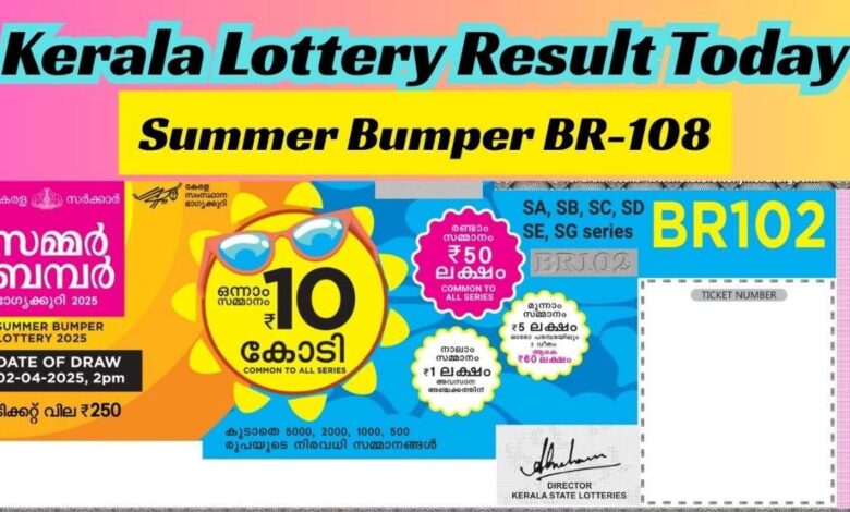 Kerala Lottery Result Today 28-03-2026 ANNOUNCED: Summer Bumper BR-108 Results For 10 Cr Jackpot, Full List