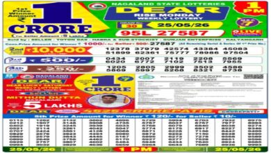 Nagaland Dear Lottery Sambad Today, 25-5-2026 LIVE: Check 1PM Monday Weekly Lucky Draw Winners for Rs 1 Crore