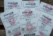 WASHINGTON, DC - NOVEMBER 07: In this photo illustration, tickets for the upcoming Powerball lottery are seen on November 07, 2022 in Washington, DC. The estimated Powerball jackpot for the November 7th drawing has increased to $1.9 billion, with an estimated lump sum payment of $929.1 million. (Photo illustration by Tasos Katopodis/Getty Images)