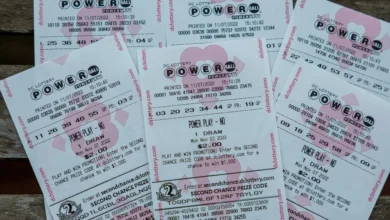 WASHINGTON, DC - NOVEMBER 07: In this photo illustration, tickets for the upcoming Powerball lottery are seen on November 07, 2022 in Washington, DC. The estimated Powerball jackpot for the November 7th drawing has increased to $1.9 billion, with an estimated lump sum payment of $929.1 million. (Photo illustration by Tasos Katopodis/Getty Images)