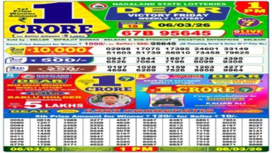 State Lottery Result Today, 6-3-2026 LIVE: Nagaland Sambad Dear 1PM Friday Weekly Lucky Draw Winners List & No