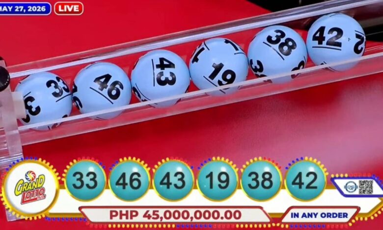 No winners in Grand Lotto, Mega Lotto 6/45 draws for May 27