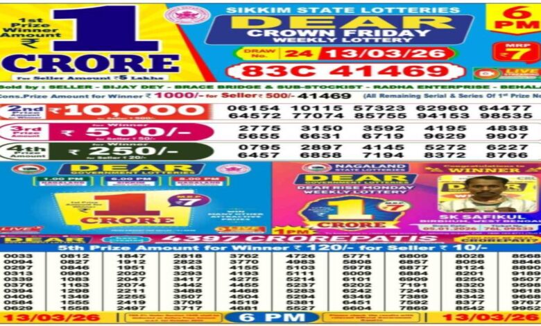 Nagaland Sambad Lottery Result Today, 13-03-2026 LIVE: Dear Evening 6PM Friday Weekly Lucky Draw For Rs 1Crore