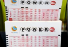 LOS ANGELES, CALIFORNIA - JULY 18: Powerball play slips are displayed in a convenience store on July 18, 2023 in Los Angeles, California. The Powerball jackpot for the drawing on July 19th is now estimated to be $1 billion after three months of drawings without a winner. (Photo by Mario Tama/Getty Images)
