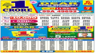 Nagaland Lottery Result Today, 11-3-2026 LIVE: Dear Sambad 6 PM Weekly Wednesday Lucky Draw Winners List