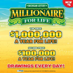 New Millionaire for Life Game Coming; Daily Drawings Offer a Chance to Win the Jackpot of a Lifetime