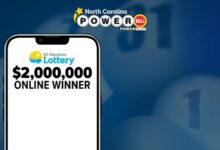 $2 million NC Powerball winner from Labor Day drawing 1.1B jackpot, another person wins $50 grand