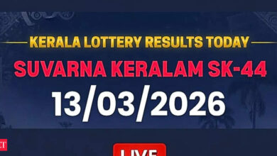 Kerala lottery result today live for Suvarna Keralam SK-44 (March 13, 2026); Check ₹1 crore prize winner and complete list here