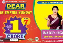 Sikkim State Lottery Result: May 31, 2026, 6 PM Live - Watch Streaming Of Winners List Of Dear Empire Sunday Weekly Draw