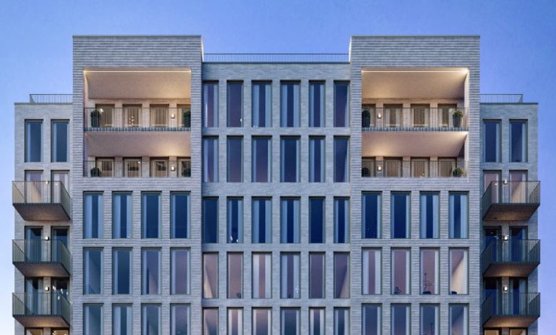 rendering of a multi-story apartment building