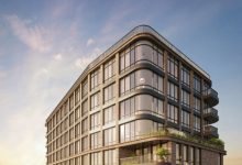 rendering of a multi-story building with terraces