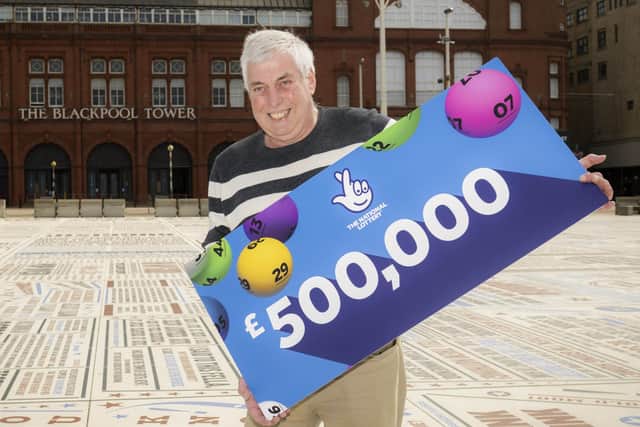 Raymond Young from Edinburgh won the Thunderball jackpot prize of £500,000. Photo: Anthony Devlin/National Lottery