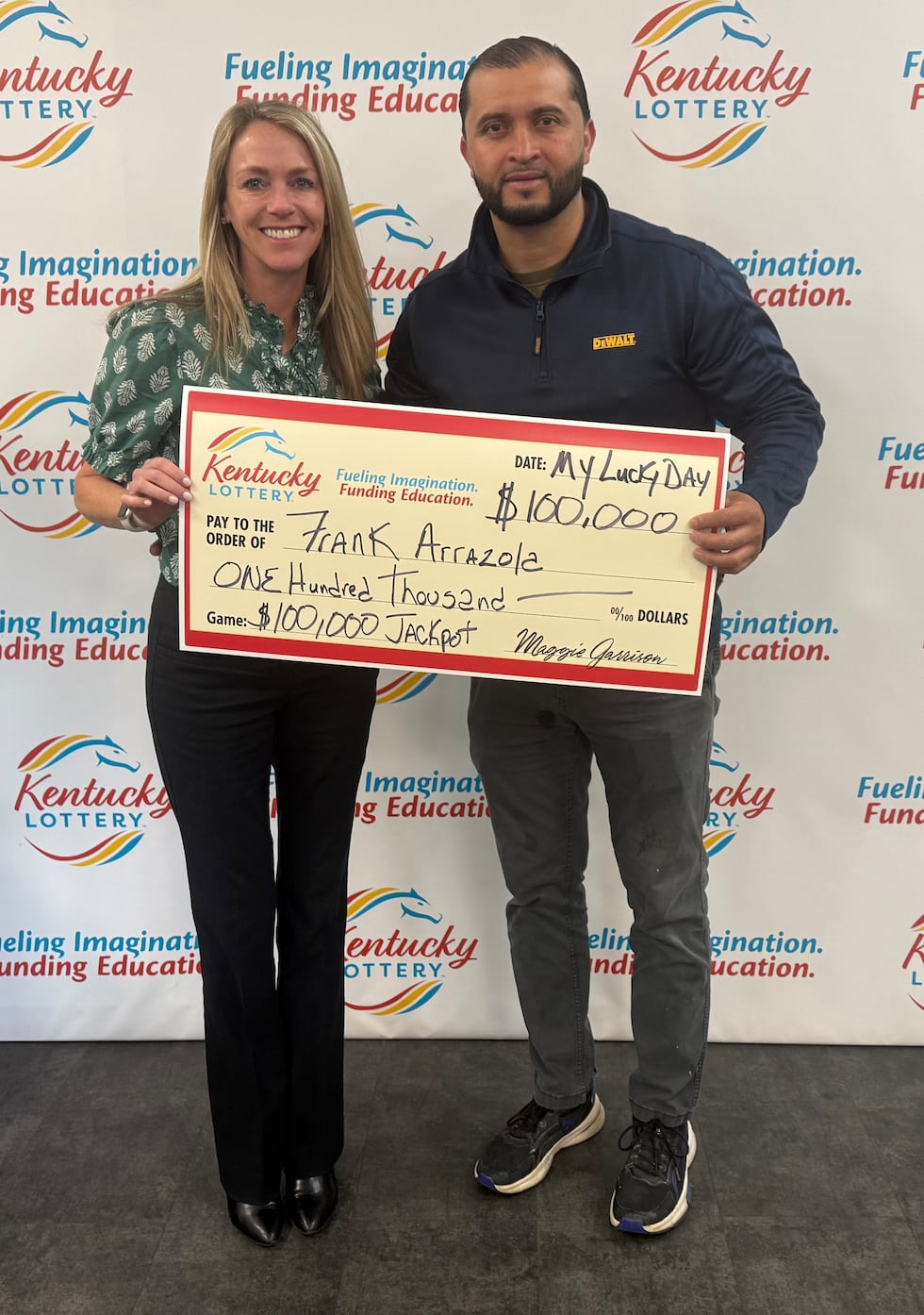 Frank Arrazola winning lottery ticket