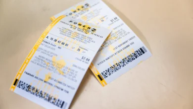 AUSTIN, TEXAS - DECEMBER 19: In this photo illustration, Powerball lottery tickets are displayed on a countertop at an Exxon Mobil gas station on December 19, 2025 in Austin, Texas. The Powerball jackpot climbs to $1.5 billion, making it the fifth largest in Powerball history. (Photo by Brandon Bell/Getty Images)