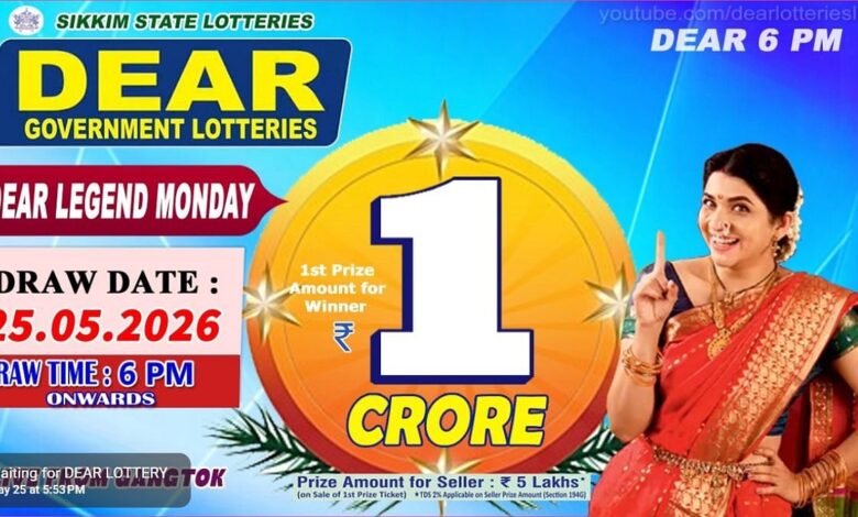 Sikkim State Lottery Result: May 25, 2026, 6 PM Live - Watch Streaming Of Winners List Of Dear Legend Monday Weekly Draw
