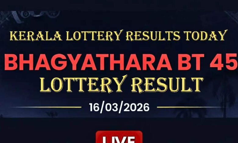 Kerala Bhagyathara BT 45 lottery result declared today (16/03/2026); Check ₹1 crore prize winner and complete list here