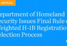 Department of Homeland Security Issues Final Rule on Weighted H-1B Registration Selection Process