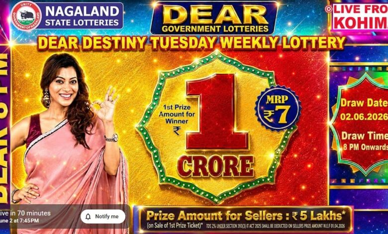 Nagaland State Lottery Result: June 2, 2026, 8 PM Live - Watch Streaming Of Winners List Of Dear Destiny Sambad Night Tuesday Weekly Draw