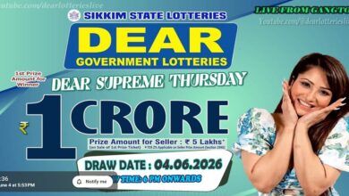 Sikkim State Lottery Result: June 4, 2026, 6 PM Live - Watch Streaming Of Winners List Of Dear Supreme Thursday Weekly Draw