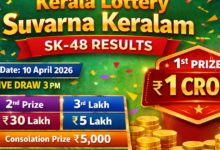 Kerala Lottery Suvarna Keralam SK-48 Results April 10, 2026: Winning numbers and prize details