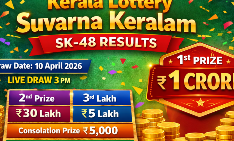 Kerala Lottery Suvarna Keralam SK-48 Results April 10, 2026: Winning numbers and prize details