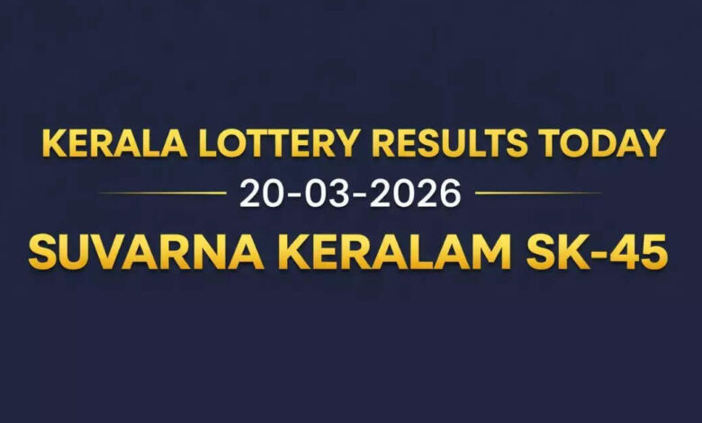 Kerala Suvarna Keralam SK-45 lottery result out today, 20 March 2026; Check ₹1 crore prize winner and complete list here