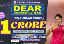 Sikkim State Lottery Result: June 5, 2026, 6 PM Live - Watch Streaming Of Winners List Of Dear Crown Friday Weekly Draw