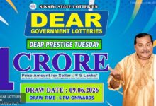Sikkim State Lottery Result: June 9, 2026, 6 PM Live - Watch Streaming Of Winners List Of Dear Prestige Tuesday Weekly Draw