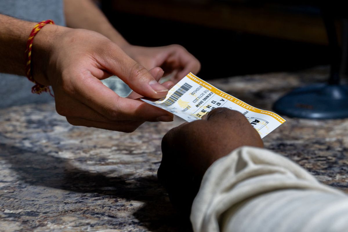  A customer purchases a Powerball lottery ticket