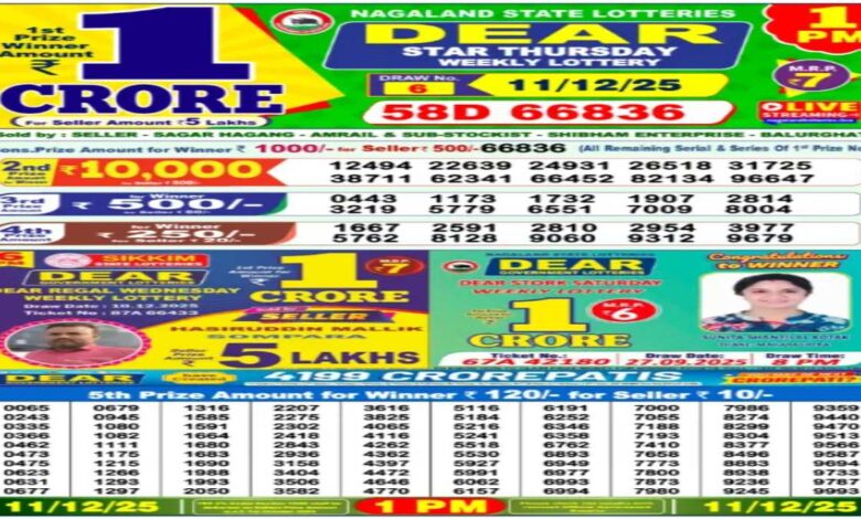 Nagaland Lottery Sambad Result Today 11 December, 2025 LIVE: Check 1 PM Dear Weekly Wednesday Jackpot Winners