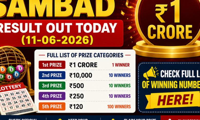 Nagaland Lottery Sambad result out today (11-06-2026); check Rs 1 crore prize winning number and full list here